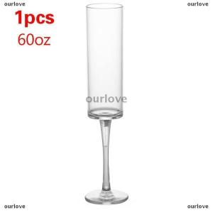 [COD] ourlove แก้วแชมเปญ6ออนซ์ถ้วยค็อกเทลแก้วแชมเปญสีแดงแก้วไวน์พลาสติกถ้วยเกลียวสูงถอดออกได้ถ้วยเครื่องดื่ม