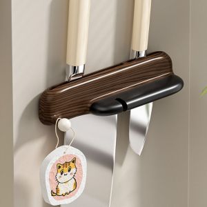 ZANGTA ic Cutter Sharpener Wall Mounted Cutter Holder Waterproof Breathable Kitchen Cutter Storage Rack No Punching Easy Installation Cutter Organizer Kitchen