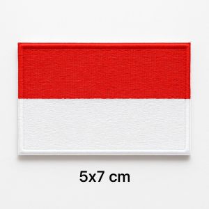 Patch Bordir Bendera Indonesia Merah Putih – Ukuran 5x7 cm – Jahit/Tempel untuk Jaket Topi Rompi