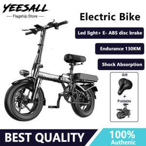 14 Inch Electric Bike 48V Foldable Bicycle E-Abs Front and Rear Double Disc With Pedal 2 Seater eBike Bike Single eBike EZBike
