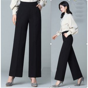 QUẦN ỐNG RỘNG KHÓA SƯỜN cạp cao tôn dáng lên form cực chuẩn