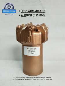 Mata bor pdc ARC 4Blades 113mm 4.5inch penghancur batuan keras dengan stabil