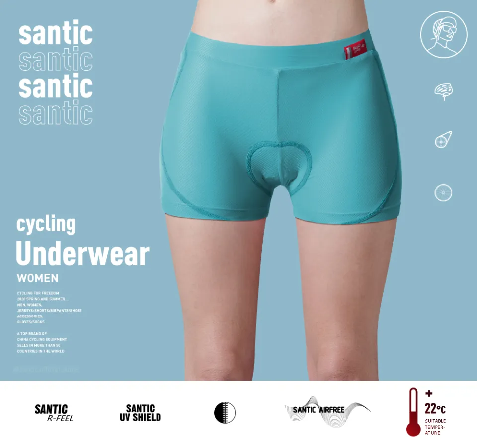 Santic Cycling Shorts Women Summer Padded Mountain Bike Underwear