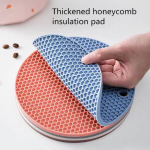EH Food Grade Silicone Heat Resistant Pot Holder Thicken Honeycomb Non-slip Silicone Placemat (1PC)