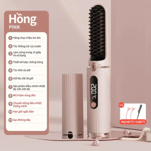 Lược Điện Không Dây SeeMee Chăm Sóc Tóc Suôn Mượt Tạo Kiểu Vào Nếp Nhanh - Hàng Chính Hãng