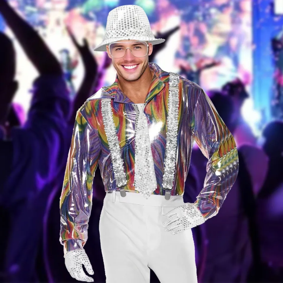 5 Pcs/Set 80s 90s Disco Accessories for Men Women Sequin Hat Harness Belt  Gloves Bowtie Necktie Disco Costume Set for Carnival Masquerade Halloween |  Lazada PH