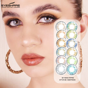 Menyinarimu Softlens 1Sepasang 3TONE Gray Brown 14.5mm Big Eye Lensa Kontak Normal Softlen Softlens Mata