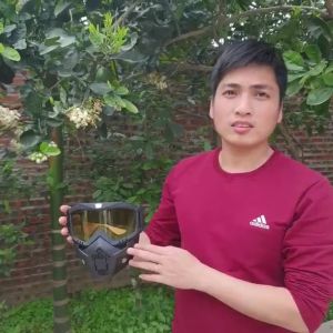 Bộ kính bảo hộ cao cấp mặt nạ phượt dùng cho mũ 3/4 cực chất gió bụi chống nước