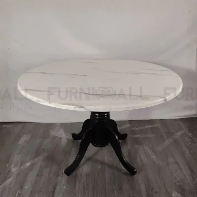 Furnimall Restaurant Super Top Wood Dining Table Office Round Discussion Table Meja Makan Murah