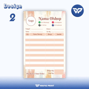 Cetak Nota toko custom olshop full collor gratis design 1ply/2ply  buku kwitansi nama sendiri v1