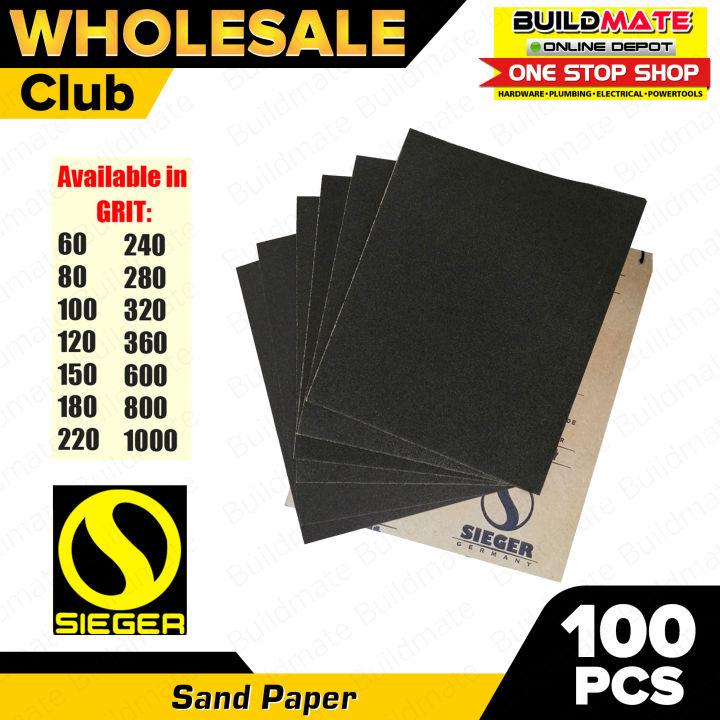 BUILDMATE SIEGER Germany 100PCS Sand Paper (WHOLESALE) | Lazada Philippines
