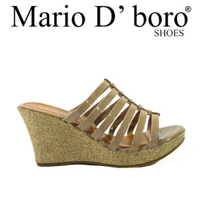 Womens Elegant Black/Taupe Woven Platform Wedge Sandals LX 27890 C61