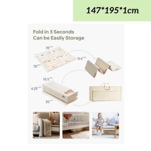 Babygo Aqua Series Reversible Waterproof Playmat with Anti-Slip Honeycomb Design for 0-3 Years