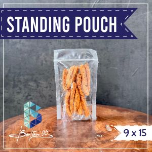 (50 Lembar) Standing Pouch 50gram - Standing Pouch Bening . Kemasan Cemilan . Klip Berdiri 50gr
