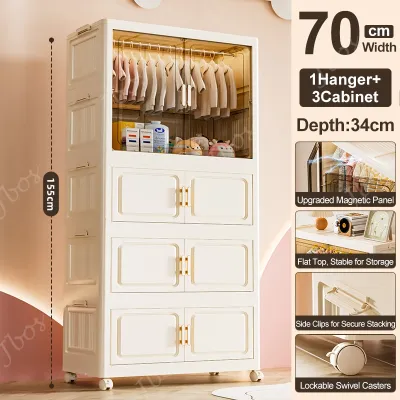 Jbos 70-90CM Megabox Wardrobe Cabinet For Clothes Foldable Adult Clothes Organizer Cabinet Storage