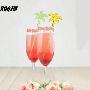 KOQZM 50pcs Coconut Tree Cocktail Swizzle Sticks Drink Stirrer Coffee Muddler Puddler