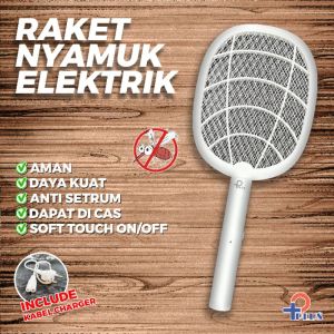 Raket Nyamuk Listrik / raket nyamuk 2 in 1 multifungsi / Pembunuh Nyamuk Listrik / Mosquito Killer Recharge