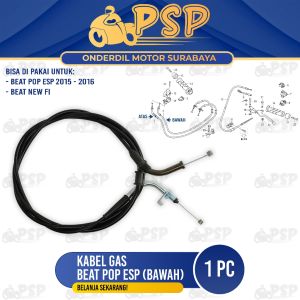 Kabel Gas Beat Pop eSP (Bawah) - Cabel Cable Seling Tali Kawat Throttle Iner Gas Honda Matic Beat