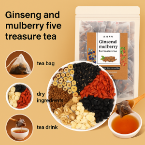 Ginseng And Mulberry Tea Five Treasure Chinese Herbal Tea Mens Powerful Kidney Tea Nutritional Tea Bag