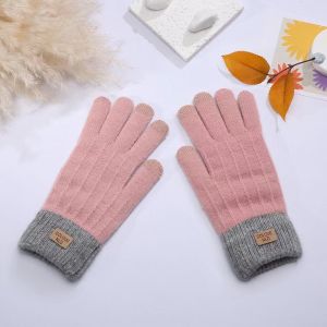 Găng tay cảm ứng dệt kim ấm áp KS cho mùa đông-Vải giống Alpaca ấm cúng thiết kế chống gió và dày cho nam và nữ