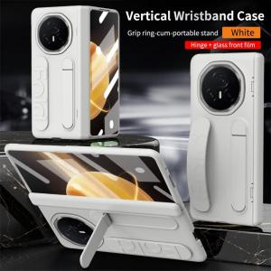 Case for Honor Magic V3 Wristband Bracket Folding Screen Phone Case Hinge All-inclusive Protection Front Screen HD Glass Film Skin Feeling Anti-fingerprint Shockproof Protective Case
