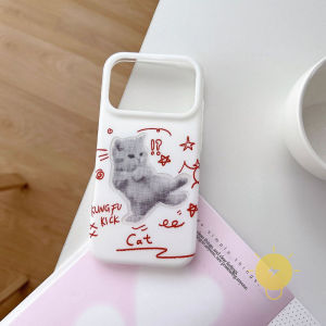 For iPhone 16 Pro Max Case TPU Cat Phone Case For iPhone 15 Cover 手机壳 Aesthetic Korean Cute