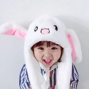 Cute Bunny Hat With Led Light Rabbit Hat Moving Ears Long Ears Plush Hat Stuffed Toy Girlfriend Gift