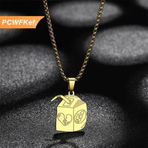 【PCWFKef】 Cá Nhân Hợp Thời Trang Thép Không Gỉ Nước Trái Cây Hộp Vòng Cổ Cho Nam Giới Phụ Nữ Thời Trang Đa Năng Hip Hop Keychain Trang Sức Phụ Kiện Quà Tặng