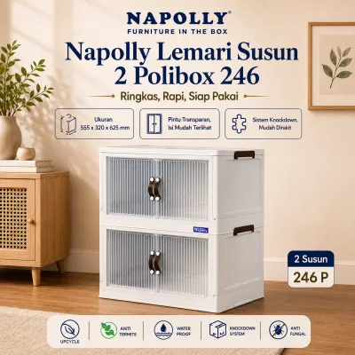 Napolly Polibox Series Susun Kotak Penyimpanan Lemari Plastik Bahan Plastik Berkualitas Anti Rayap Anti Jamur - KB