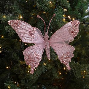 XANTHE Sparkling Christmas Butterfly Ornament Glitter with Clip Dragonfly Hanging Decoration Merry Christmas Colorful Christmas Tree Decorations Xmas Tree Decor