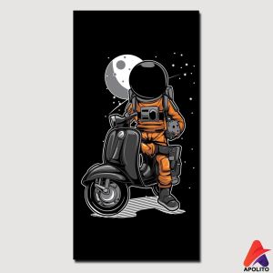 APOLITO (15X30 CM) HIASAN DINDING ASTRONAUT VESPA GOKIL (15X30 CM) WALL DECOR HIASAN DINDING KAMAR PAJANGAN RUANGAN POSTER KAYU GAMBAR ASTONAUT VESPA