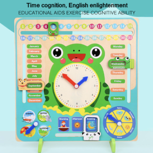 Montessori Wooden Toys Baby Weather Season Calendar Clock Time Cognition Puzzle Preschool Educational Teaching Aids Toys