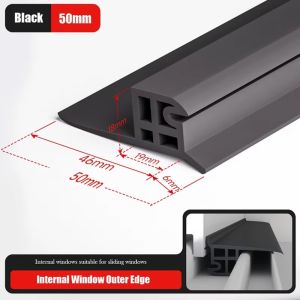 YESMILE 50cm Rubber Window Water Blocking Bar Ainproof Water Backflow Sealing Function Waterproof Baffle Durable Window Edge Waterproof Sealing Strip Home Window