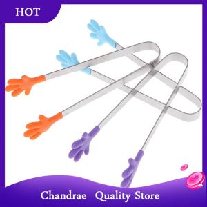 [Chandrae] ที่คีบน้ำแข็งทำจากซิลิโคนสำหรับทำอาหารในครัวที่คีบสลัดบาร์บีคิวแบบใช้มือ