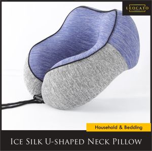 New Ice Silk U-shaped Pillow Memory Foam Summer Cool Neck Pillow Airplane Portable Travel