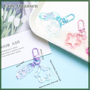 Caile พวงกุญแจวงแหวนแบบเปิดทำจากเรซินสีสันสดใสจี้รูปดาวห้าแฉกพวงกุญแจสำหรับผู้หญิงรถเด็กผู้หญิงที่แขวนพวงกุญแจ