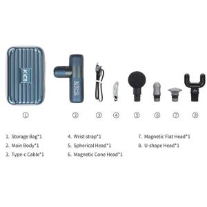 Súng mát xa mini cầm tay Súng massage mô sâu KICA K2 Bộ gõ nhiệt Máy mát xa giảm đau Cơ bắp Phục hồi kim loại Rắn Grip Cơ bắp Awake Fascial Thư giãn Chế độ trị liệu - Chính Hãng