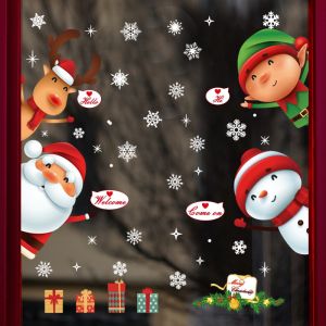 Decal noel 2024 CÓ KEO 60X90CM trang trí giáng sinh 2 mặt màu QT104