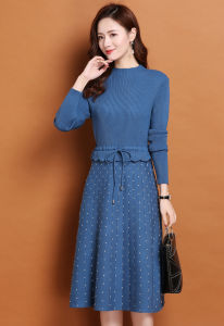 [Freeship] Đầm Len Xoè Chấm Bi Cao Cấp - Glady G64 - Đầm Len Phong Cách Trẻ Trung Năng Động Chất Len Dệt Kim Mềm Mịn Freesize