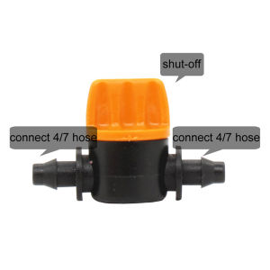 100pc 4/7mm Garden Hose Mini Valve Barbed Mini Valve Garden Water Flow Control Valve irrigate Switch