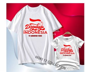 kaos DIRGAHAYU INDONESIA/ INDEPENDENCE DAY kaos cewe cowo kaos dewasa dan anak kaos 17agustus 2024