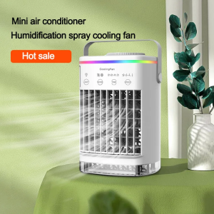 Seville Popular mini air cooler USB air conditioning fan office desktop small water cooling fan spray humidification cooling fan