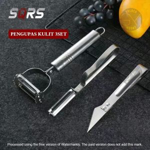Pisau Pengupas Set Stainless 3 in 1