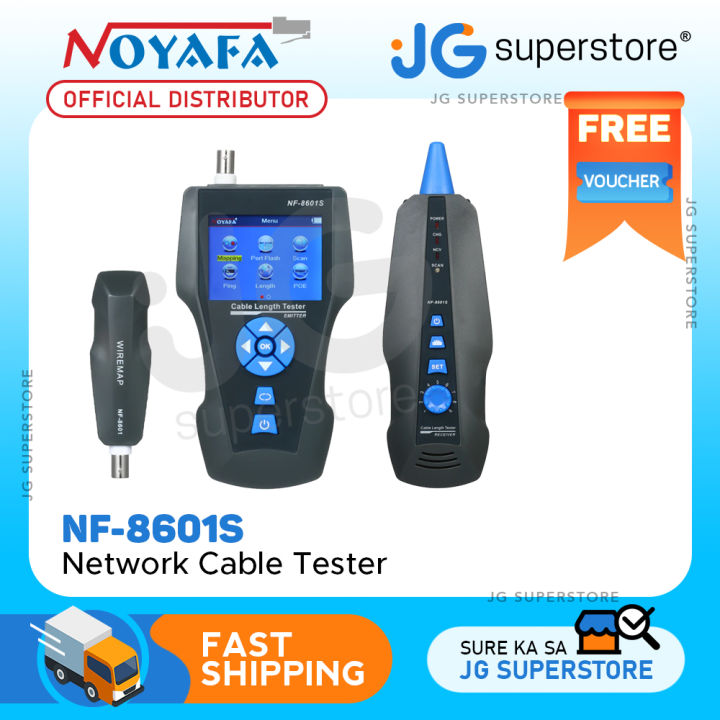 NOYAFA NF-8601S - Probador de cable de red RJ45 RJ11 LAN de longitud