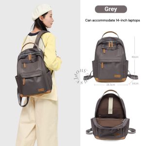 Tas Womens Backpack Lightweight Schoolbag Classic Color Combination Casual Versatile