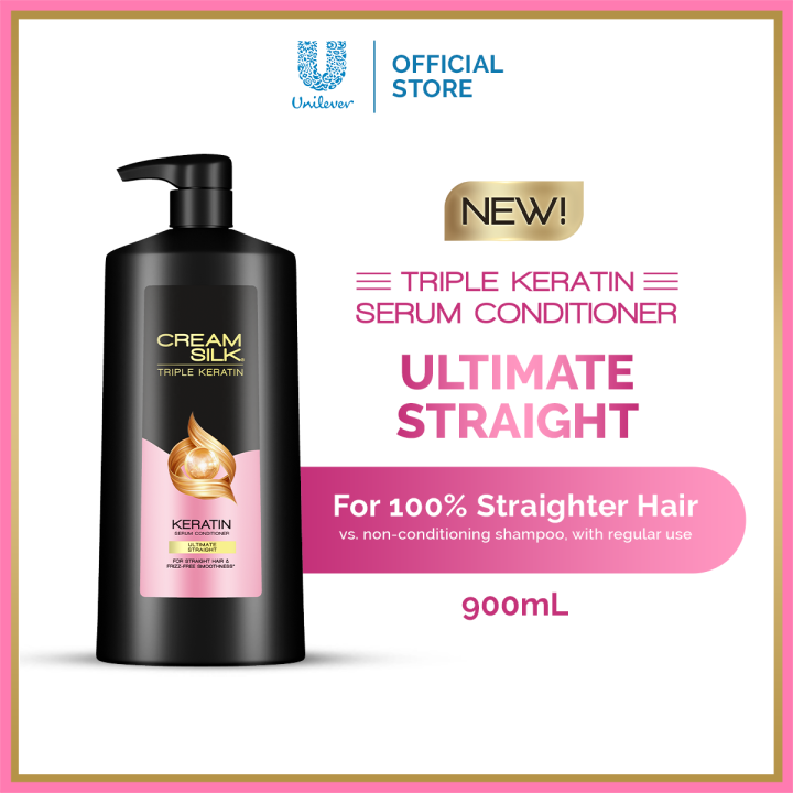 Cream Silk Triple Keratin Serum Conditioner Ultimate Straight