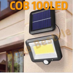 Eight Week ไฟสปอร์ตไลท์ ไฟถนนโซล่าเซลล์ โคมไฟติดผนัง ไฟกลางแจ้ง Motion Sensor 120LED 100LED โคมไฟโซล่าเซลล์ กันน้ำ ทำงาน 3 โหมด สาย 5 เมตร