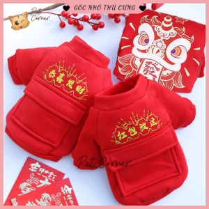 [XS-5XL] Áo Tết cho chó mèo có túi đựng lì xì may mắn
