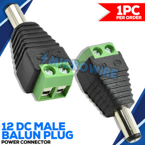MW (Verified) DC Male Power Balun Plug Connector – CCTV Power Supply Adapter