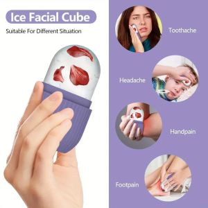 Ice Grid Portable Facial Massage Silicone Face Massage Ice Grid Portable Ice Box Coating Mold